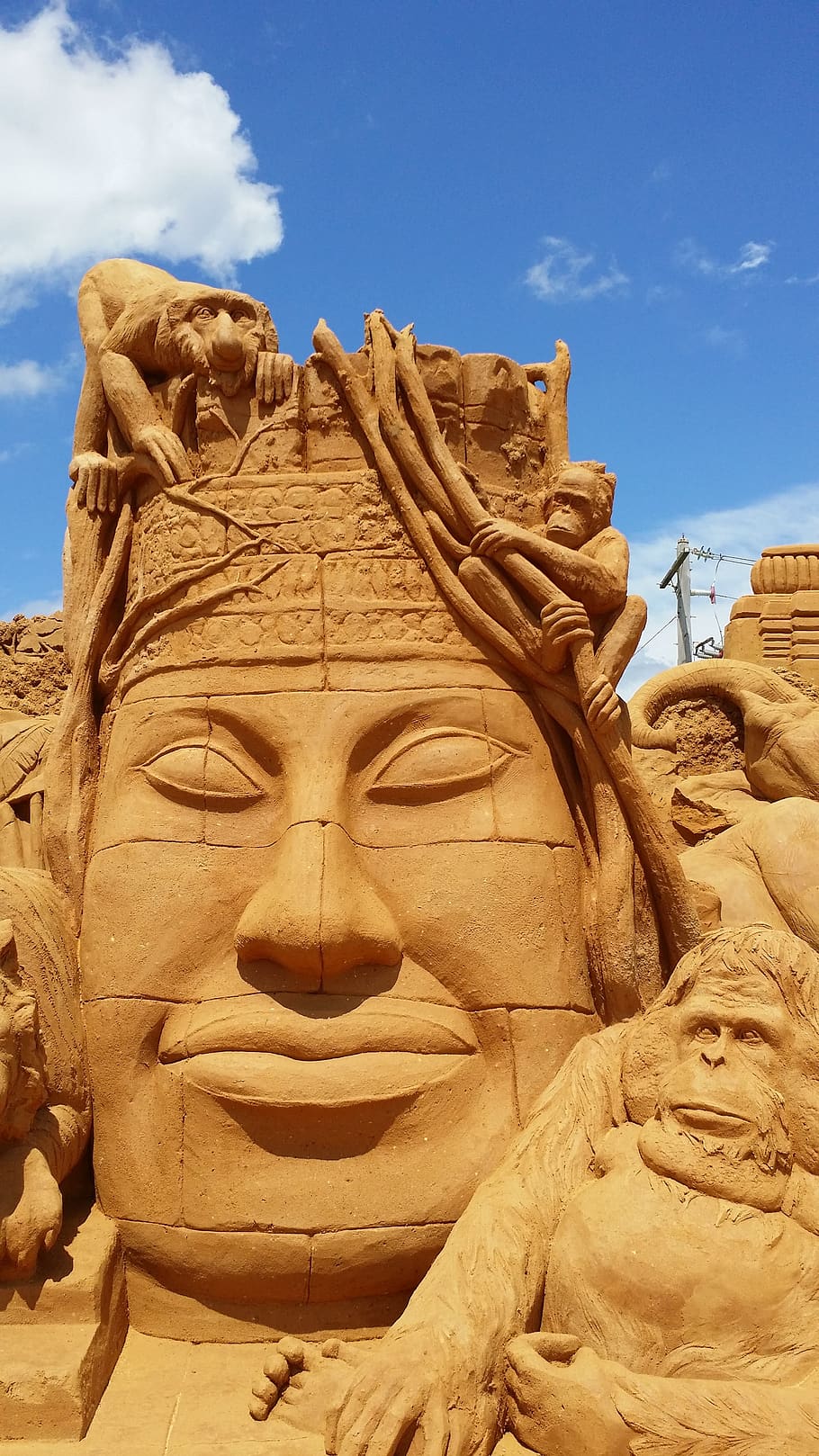 sand, sculpture, creative, representation, art and craft, sky HD wallpaper