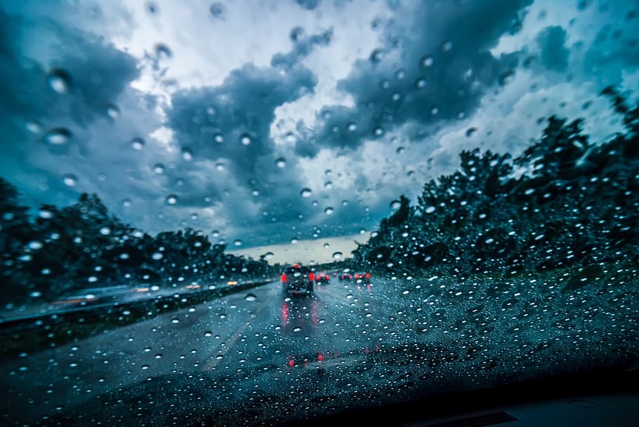 photography of water dew on vehicle windshield, wet, car, aggressive, HD wallpaper