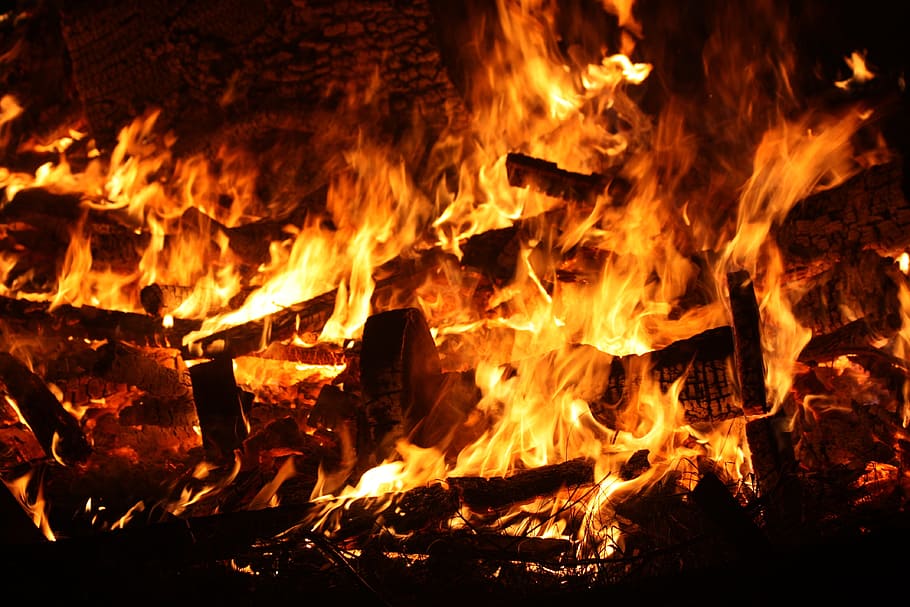 Fire, Bonfire, Flames, Hot, fire - natural phenomenon, heat - temperature HD wallpaper