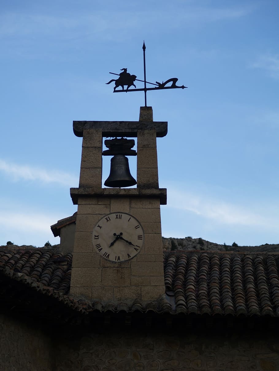 albarracín, teruel, clock, medieval, architecture, church HD wallpaper