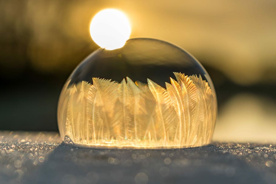 Soap Bubble, Ice, Cold, soapbubble, winter, frozen, frozen bubble HD wallpaper