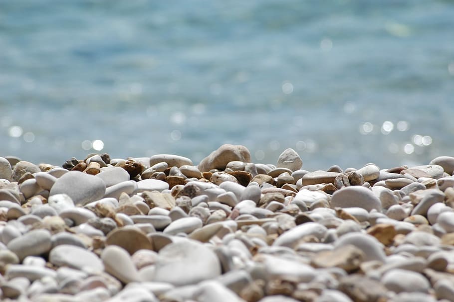 Beach, Pebble, Rest, Water, Stones, Sea, summer, pebble beach HD wallpaper
