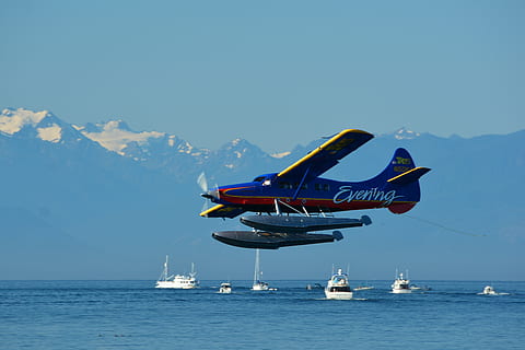 float, plane, landing, flying, sky, transportation, airplane HD wallpaper
