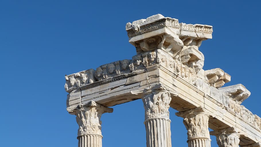 Building, Architecture, Roman, Old, roman history, turkey, monument HD wallpaper