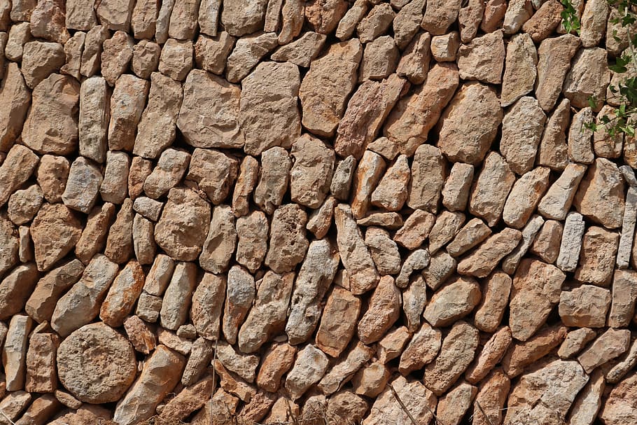 mallorca, stone wall, background, stones, drywall, dry stone wall, HD wallpaper