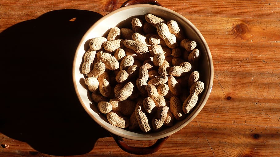 peanuts, shell, table, delicious, food, nutrition, nutshell HD wallpaper