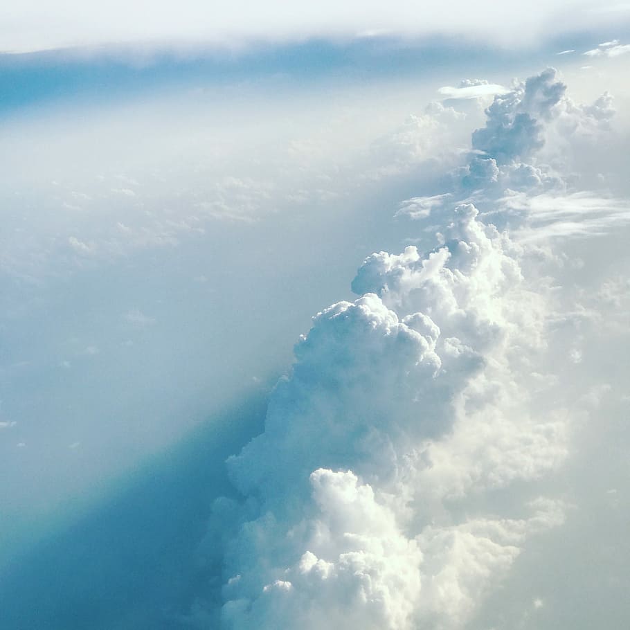 aerial photography of clouds, alto cumulus clouds, white, sky HD wallpaper