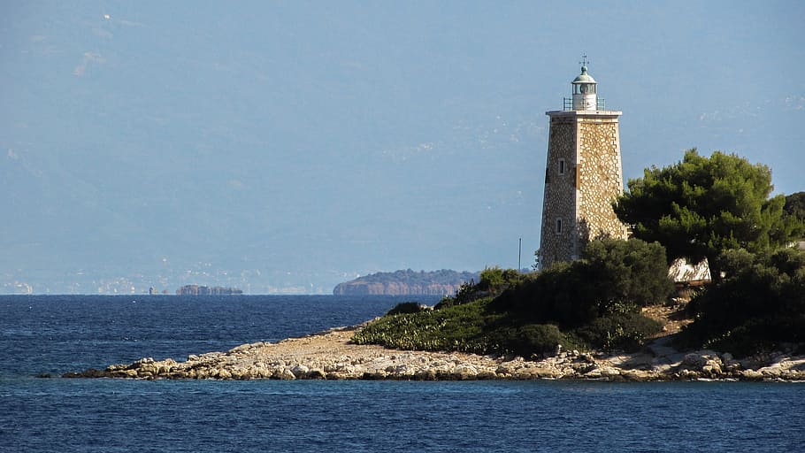 Lighthouse, Pelio, Peninsula, Scenery, greece, magnesia, picturesque, HD wallpaper