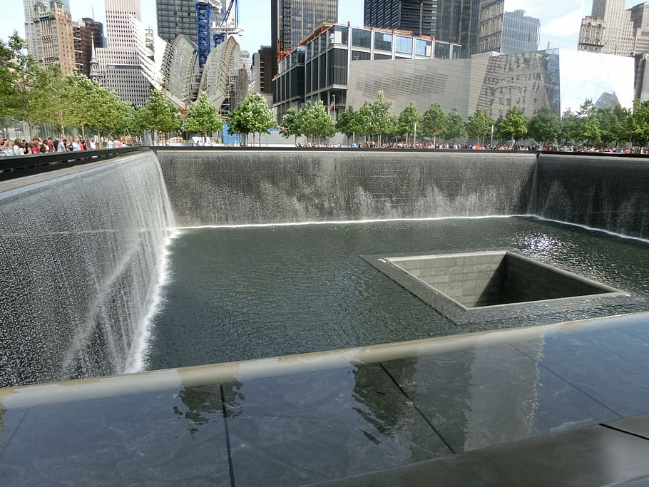 open water dam, memorial, ground zero, usa, manhattan, new york HD wallpaper