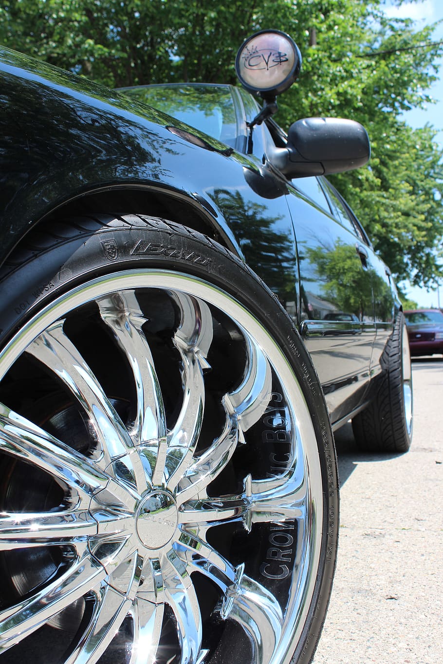 rims, crown victoria, ford, police car, car club, chrome, tires