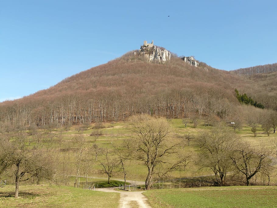 Reußenstein, Castle, Ruin, knight's castle, building, hike, HD wallpaper