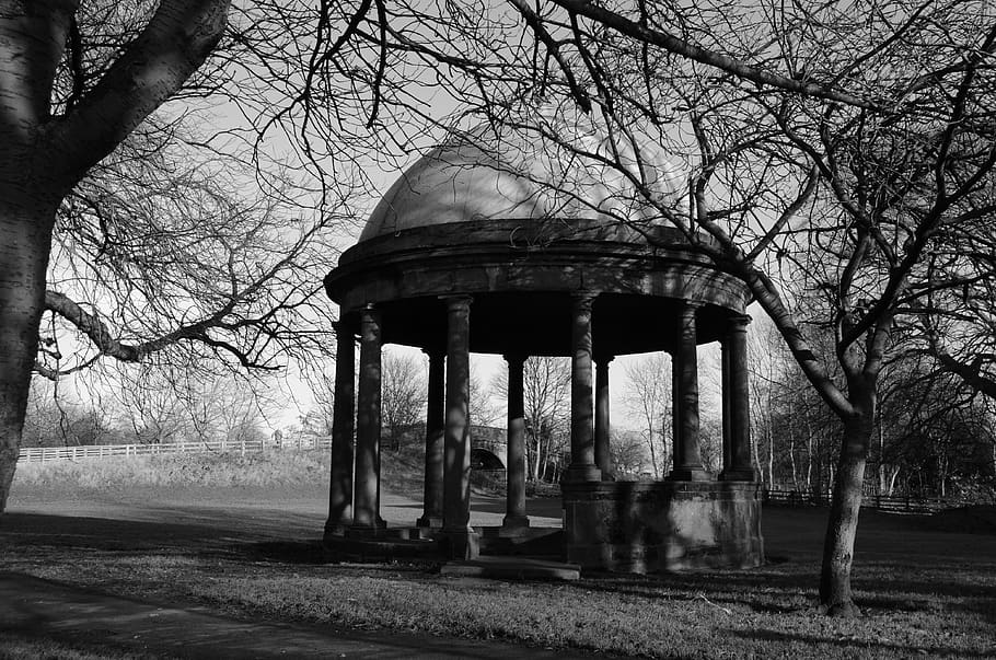 old, rotunda, architecture, history, background, object, tree HD wallpaper