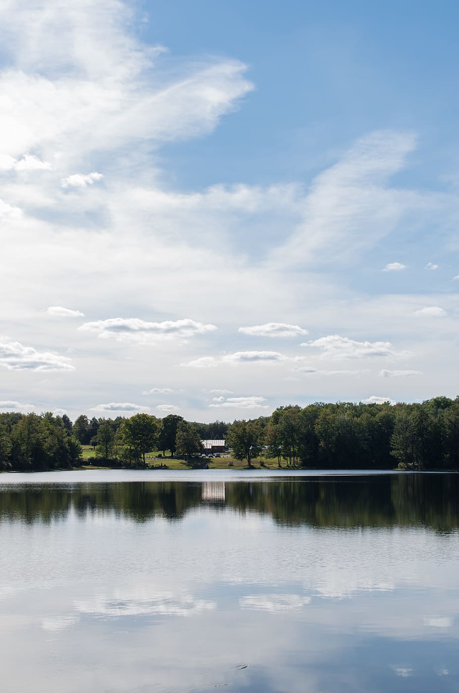 Lake, Park, Nature, Clouds, Sky, summer, water, trees, reflection HD wallpaper
