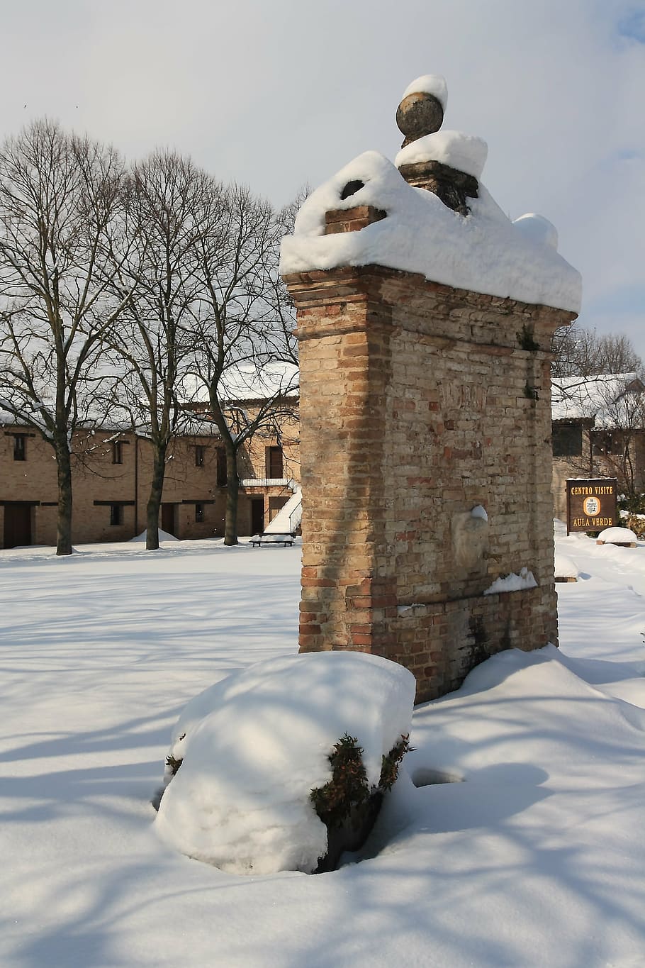 snow, winter, fontana, cold temperature, architecture, building exterior HD wallpaper