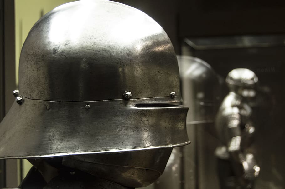 Armor, Helmet, War, Knight, Medieval, man, metal, fighter, battle, HD wallpaper