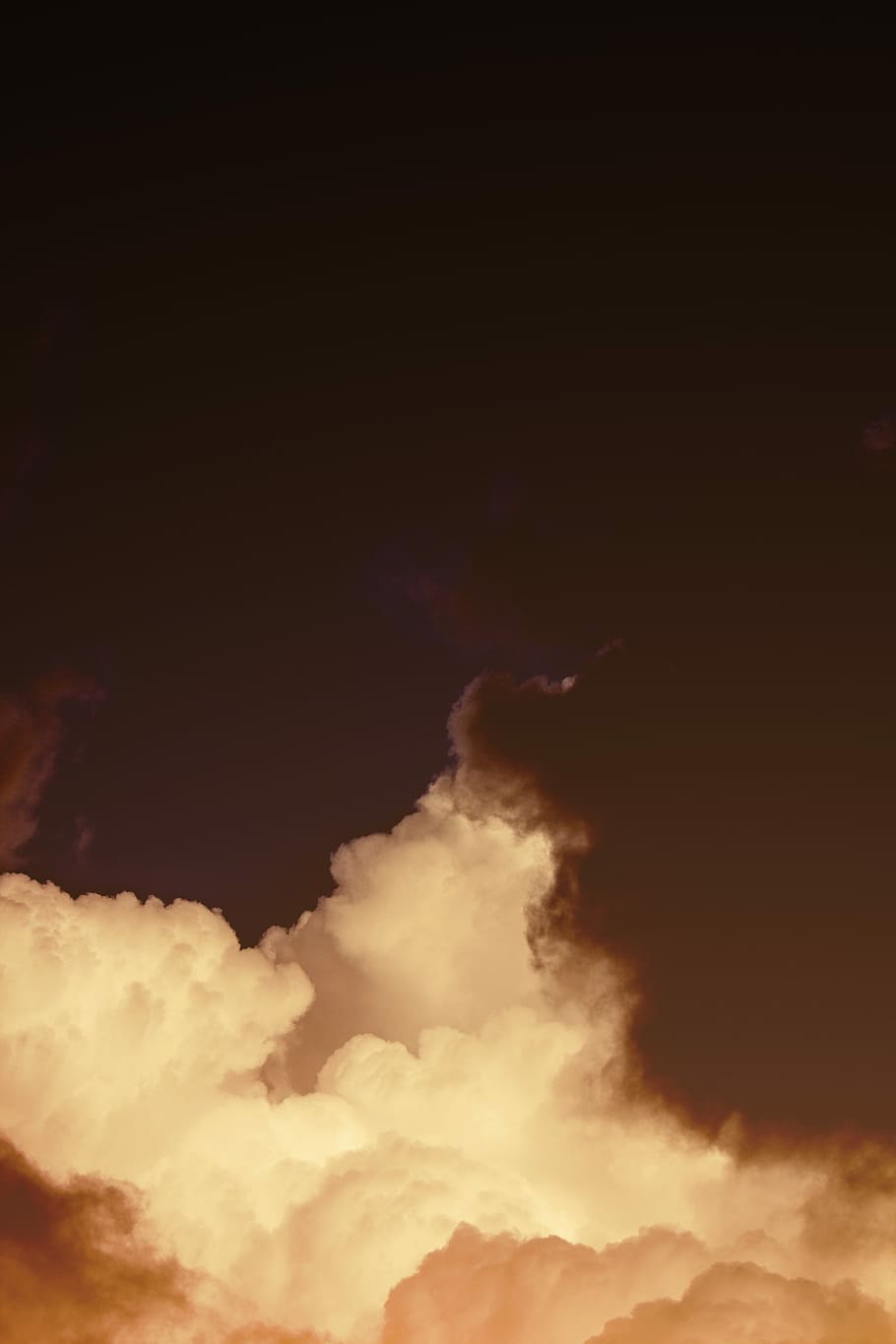 white clouds, sea of clouds, sky, cloudscape, air, abstract, black HD wallpaper