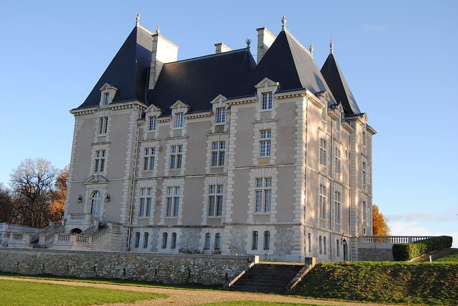 castle, remains, beautiful house, france, country of the loire, HD wallpaper
