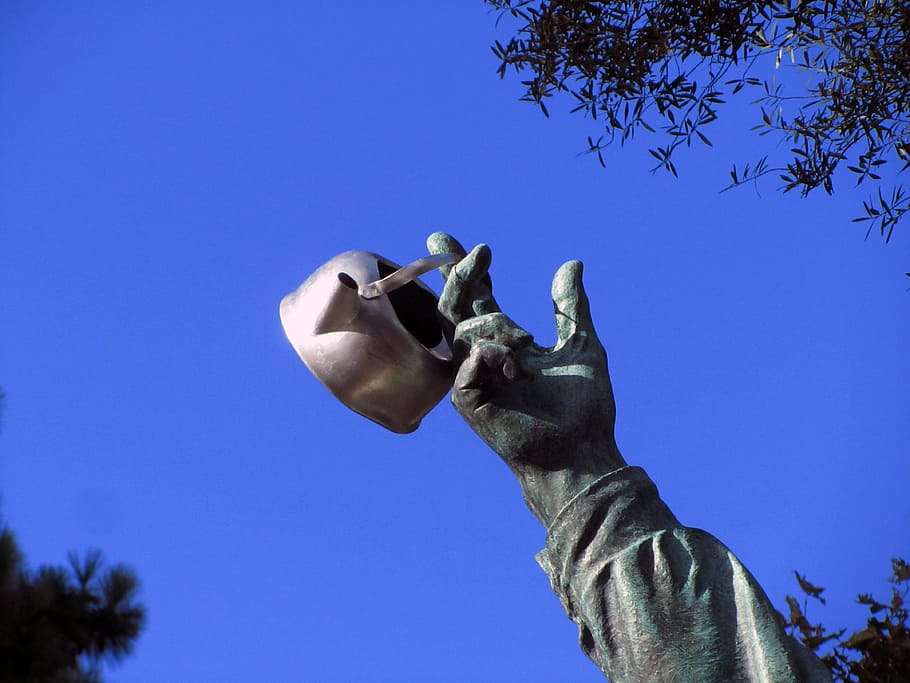 hand, boiler, image, funny, sky, blue, human hand, art and craft HD wallpaper