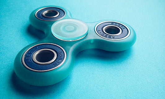blue hand spinner, fidget spinner, toy, game, trend, activity HD wallpaper