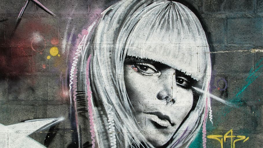 cyprus, larnaca, graffiti, wall, paint, urban, young, woman HD wallpaper