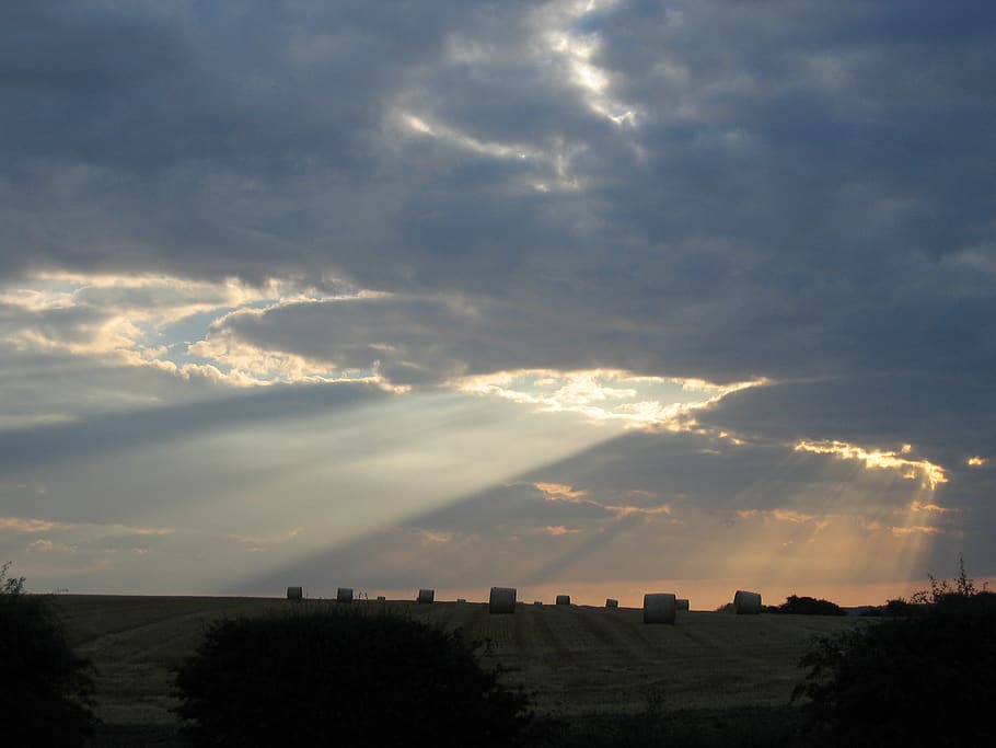 sunset, clouds, light, shaft, dusk, cloudscape, outdoor, sky HD wallpaper