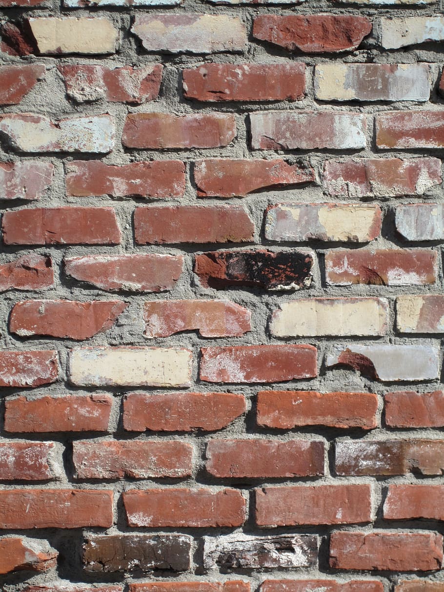 red and grey brick walls during day, Red, Wall, Bricks, Texture HD wallpaper