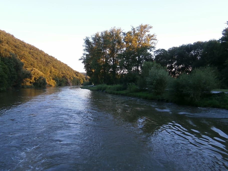 water, waves, landscape, mountains, forest, current, river HD wallpaper