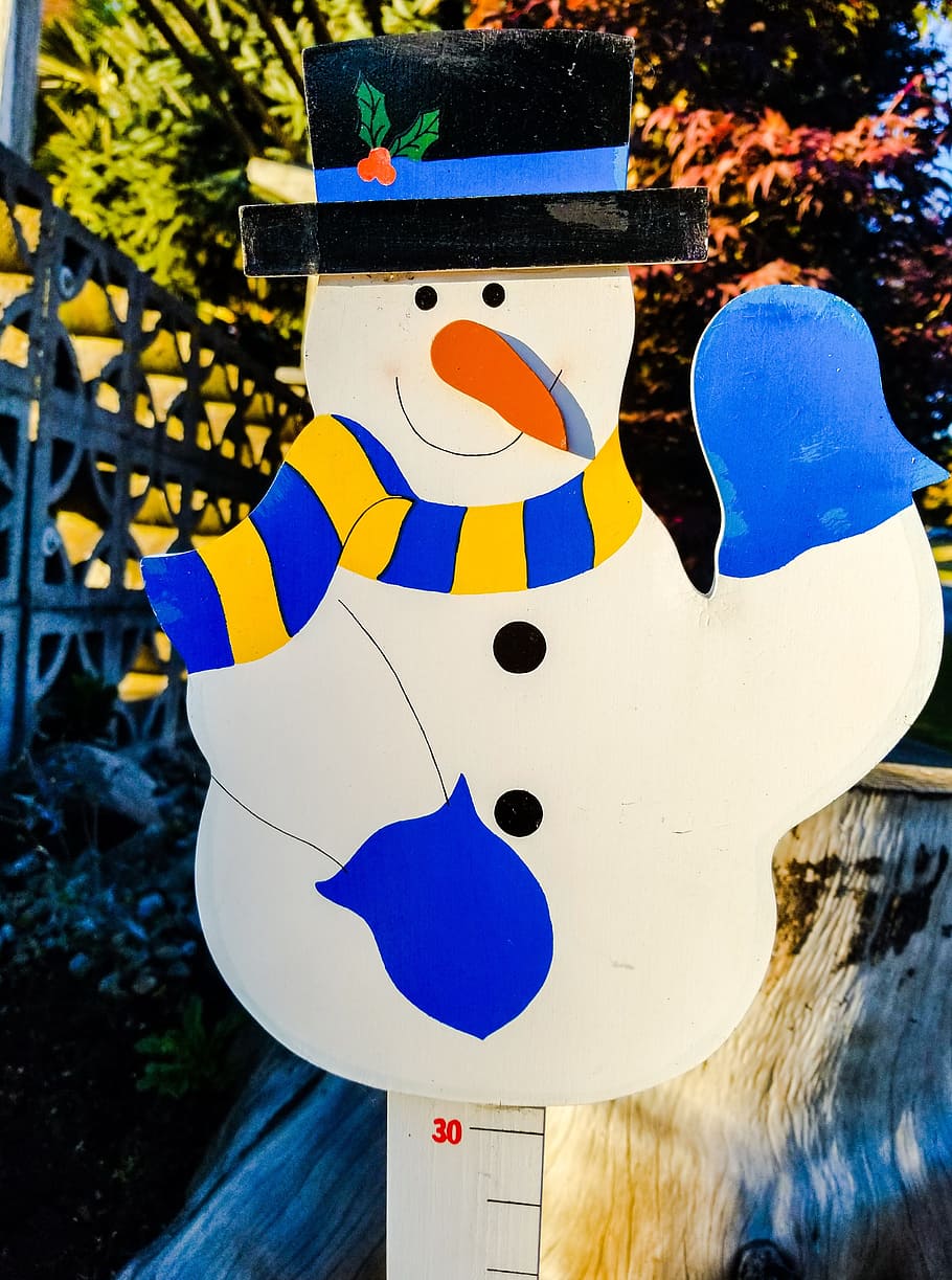 snowman, display, winter, decoration, design, outdoor, 2017 HD wallpaper