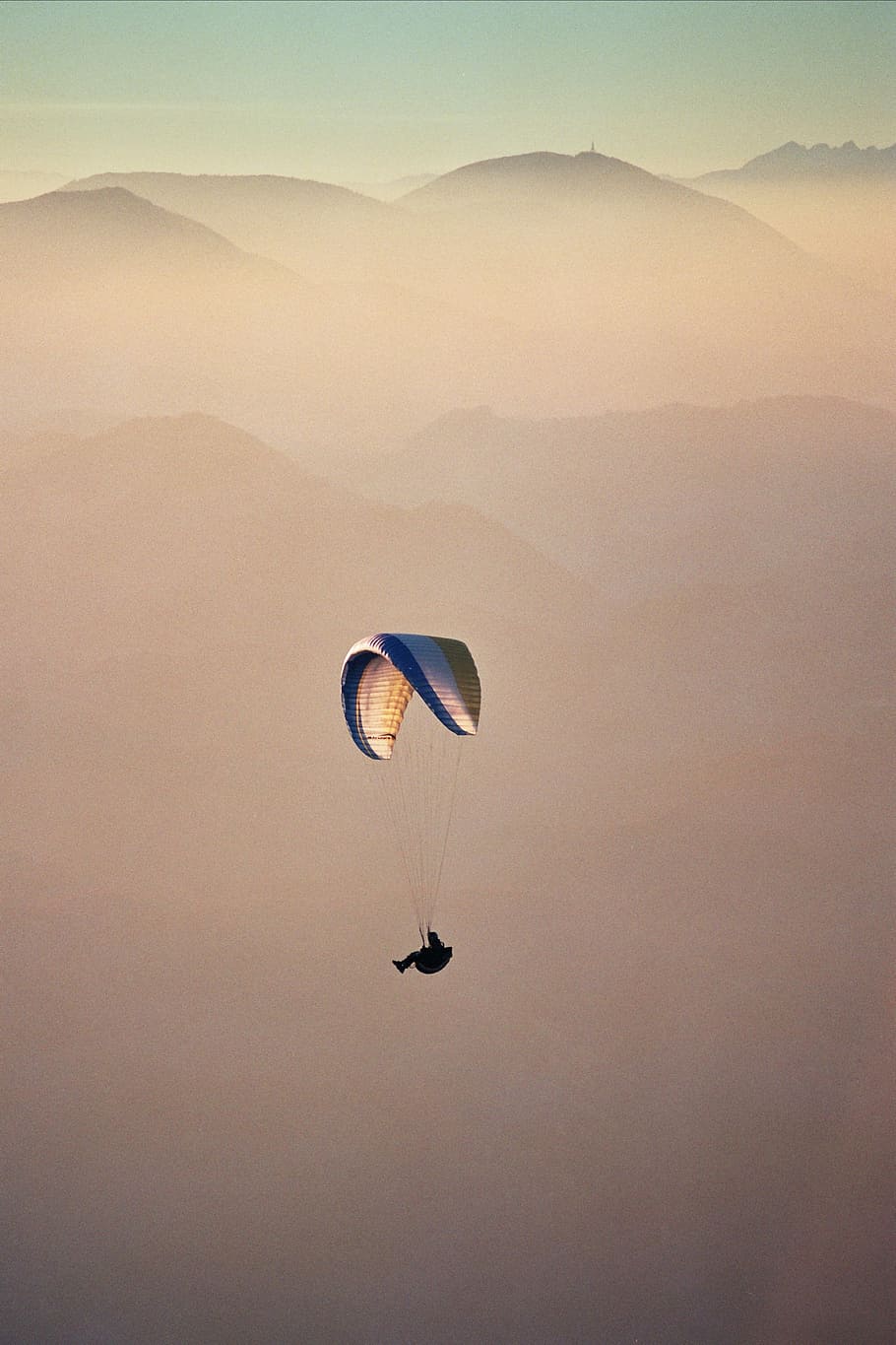 person performing a skydive, person gliding parachute during day time HD wallpaper