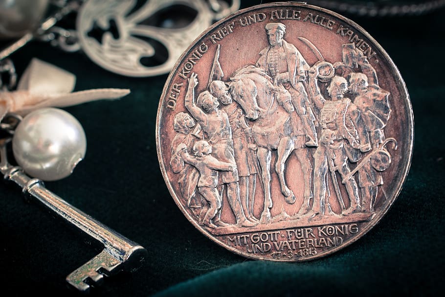 silver coin, mark, german, reichsmark, three, historically, HD wallpaper