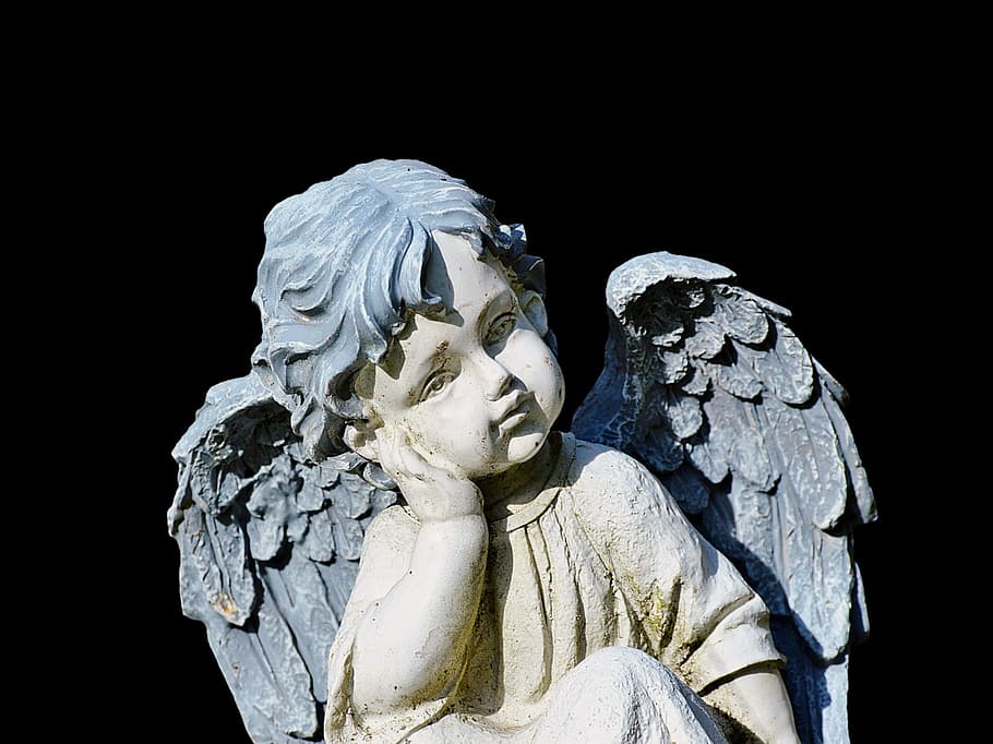 angel, sculpture, statue, angel figure, sleeping, stone sculpture, HD wallpaper