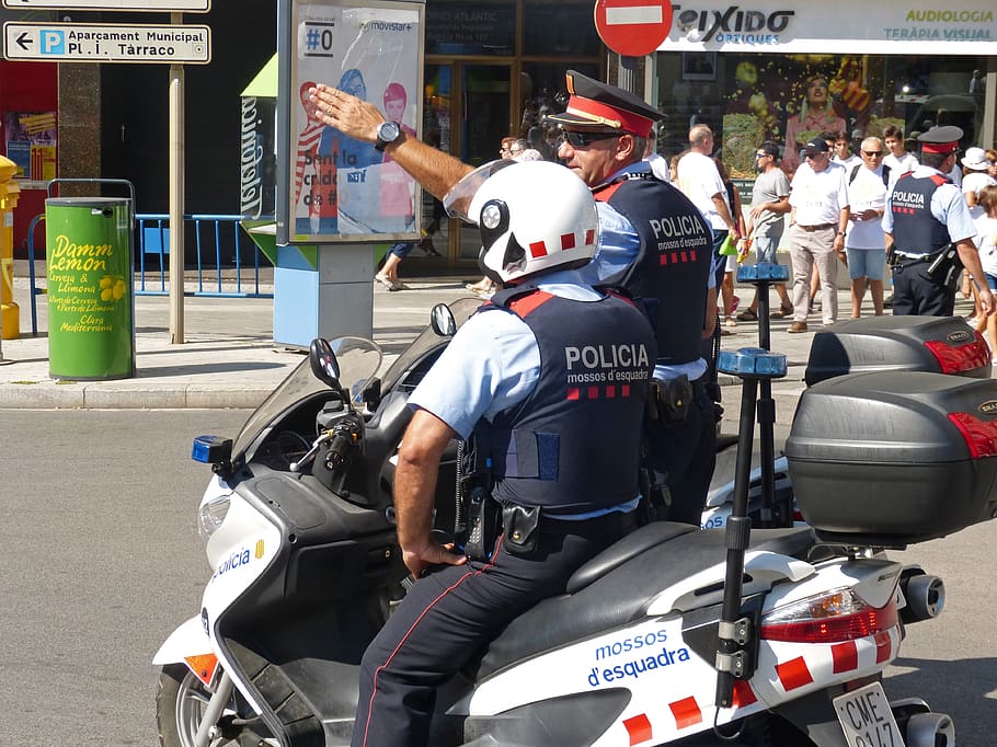 police, indications, motorcycle, guard, tarragona, mossos d'esquadra, HD wallpaper