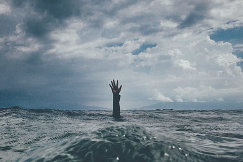 photo of person reach out above the water, person's hand on body of water HD wallpaper