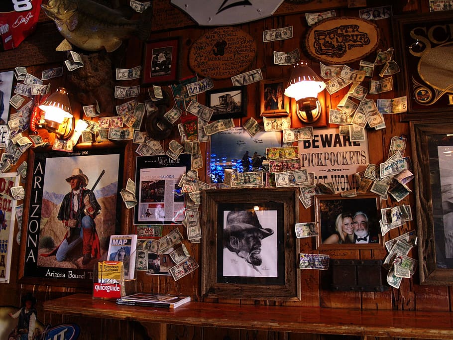 assorted photo frames, Western Saloon, Lifestyle, Bar, Cowboy