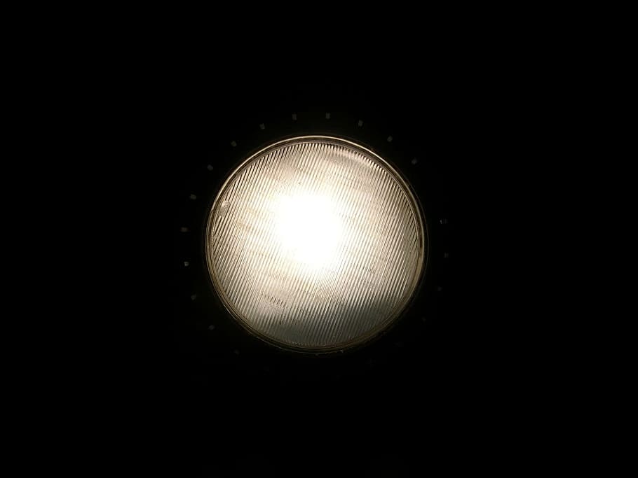 headlight, round, on, shining, glowing, bright, lighting equipment HD wallpaper