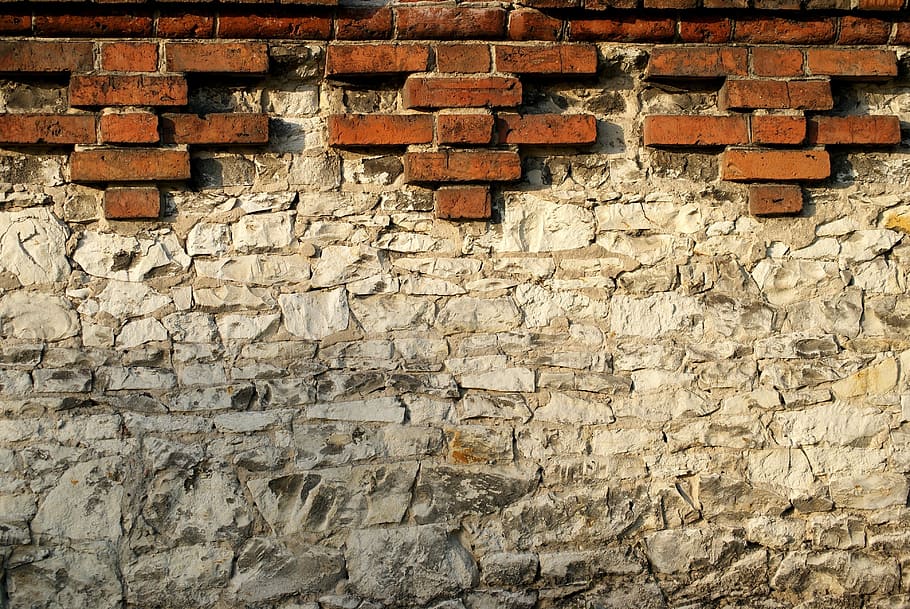 Defensive Wall, Brick, Chalk, Stone, texture, architecture, HD wallpaper