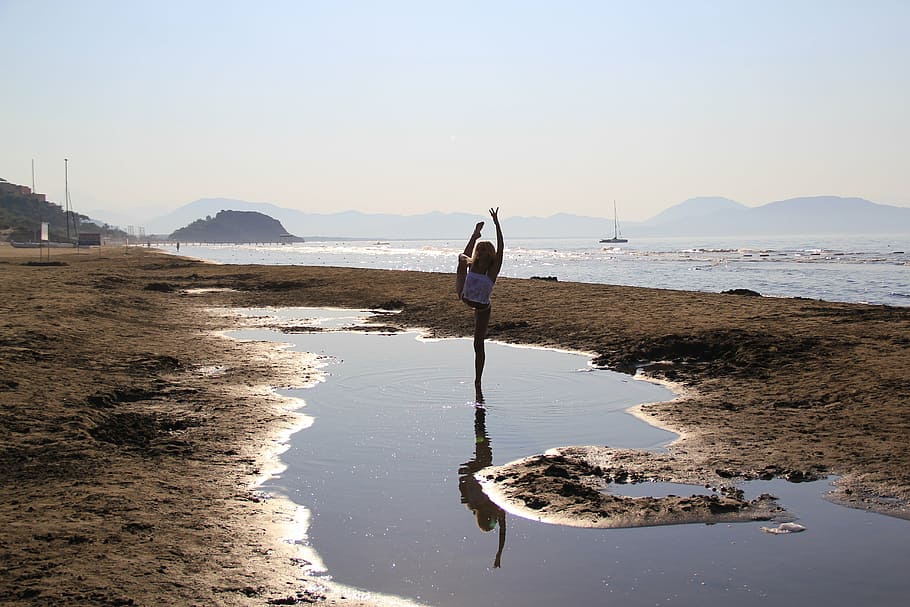 beach, dancers, summer, sea, ballet, sand, holiday, sand beach HD wallpaper
