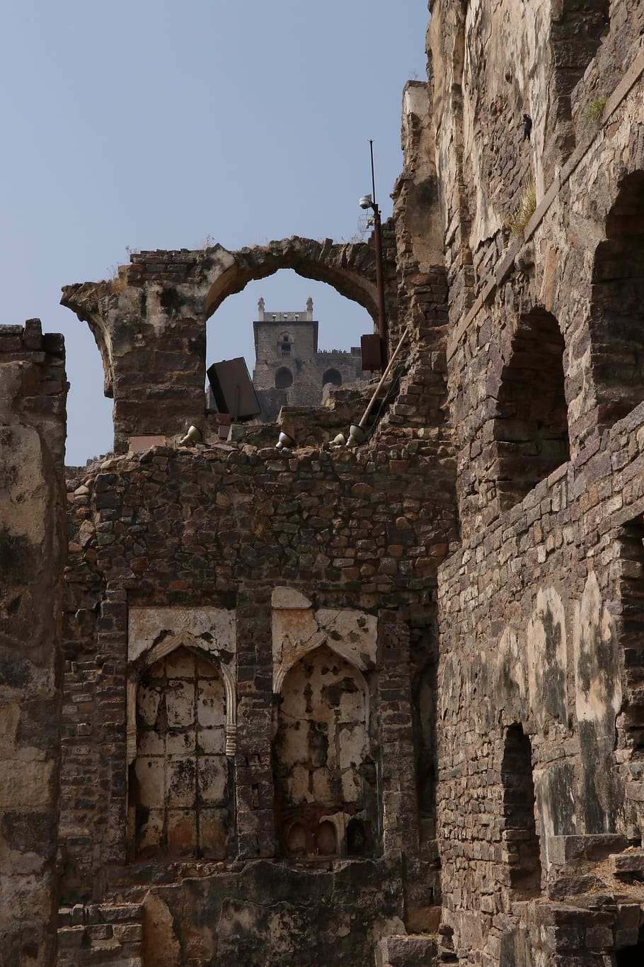 golconda fort, architecture, hyderabad, india, history, the past, HD wallpaper