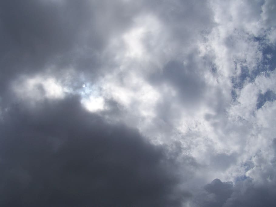 sky, cloudy, clouds, storm, moon, nature, light, weather, before the storm HD wallpaper
