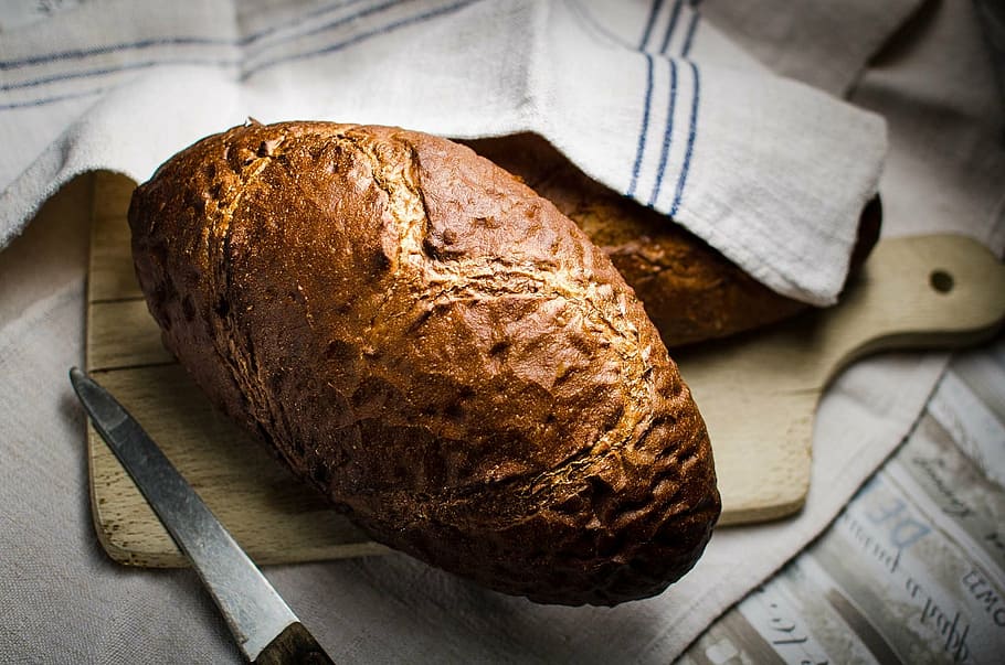 bread, bakery, heart, baked srcom, indoors, dish towel, loaf of bread HD wallpaper