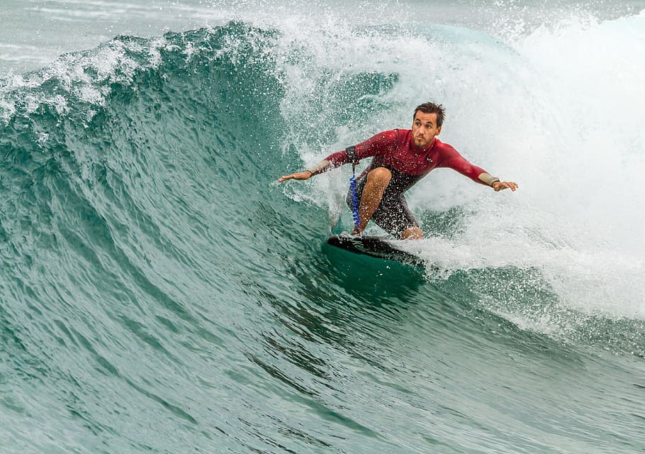 man surfing during daytime, surfboard, wave, male, person, water HD wallpaper