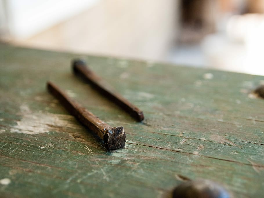macro photography of two nails, Handmade, Vintage, Old, Antique, HD wallpaper