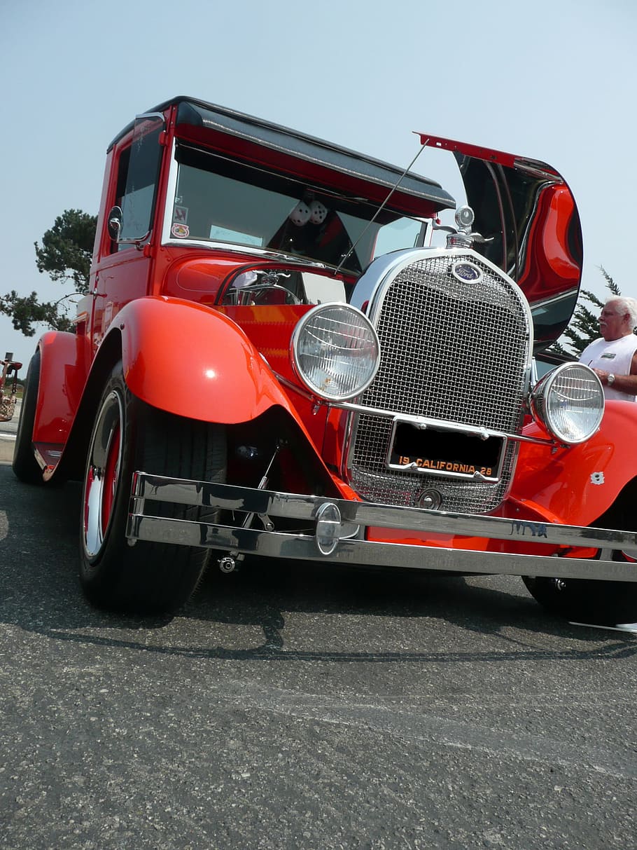 red, old timer, oldsmobile, vehicle, automobile, car, transportation HD wallpaper