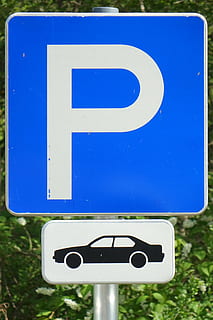 parking, shield, note, traffic sign, signs, blue, pkw, vehicles HD wallpaper