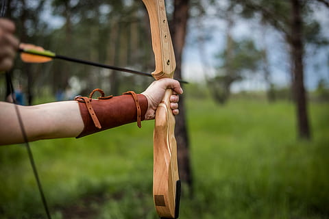 HD wallpaper: person holding recurve bow with arrow, arch, archery ...