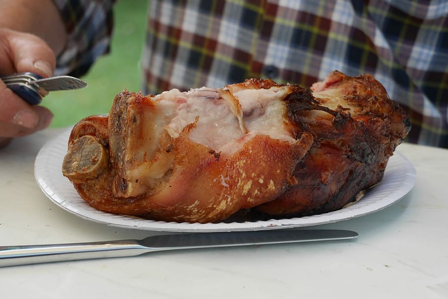 grilled meat, Knuckle, Pork, Shank, Haxe, knuckle of pork, roast leg of pork