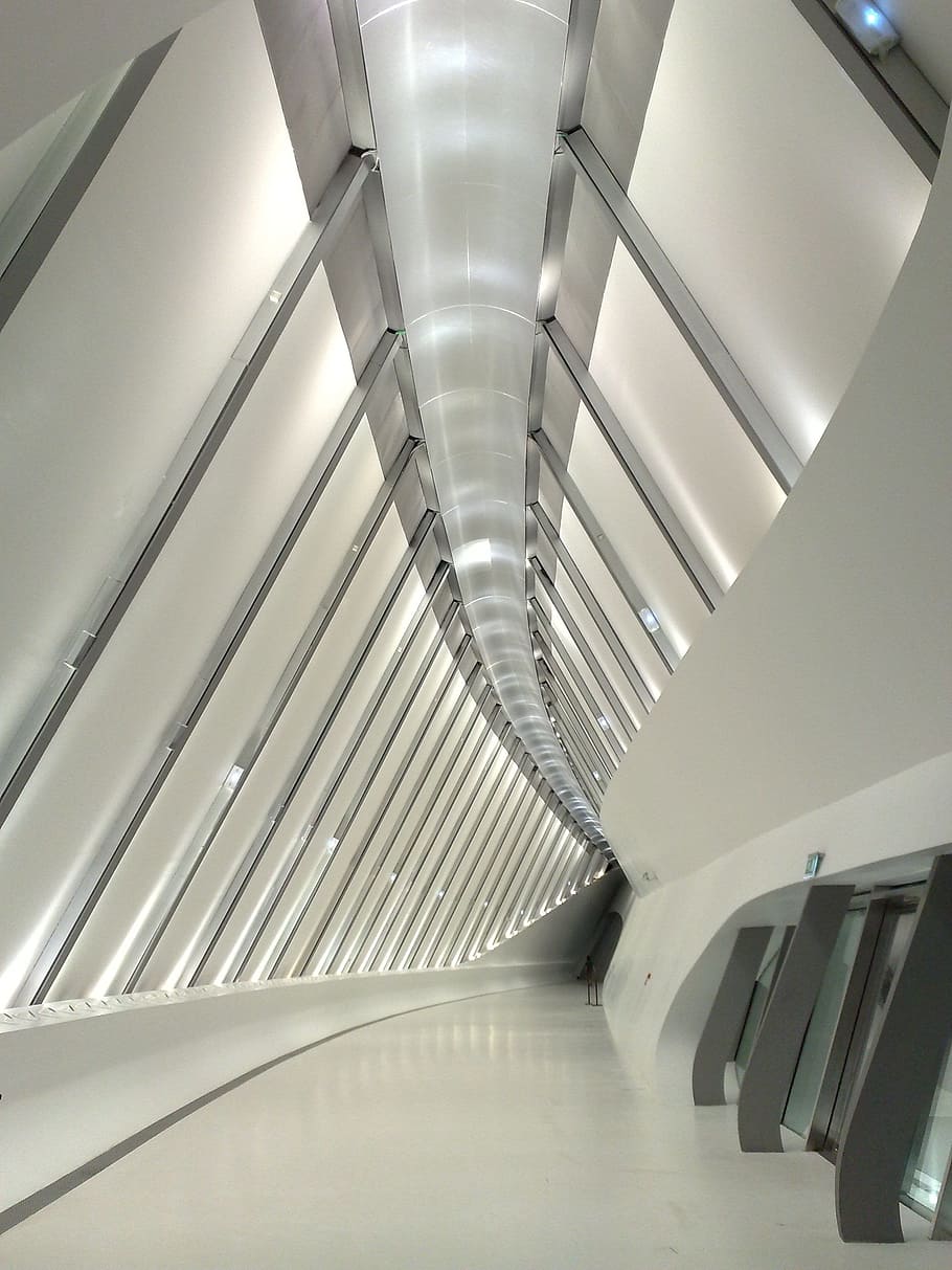 white painted wall, tunnel, hallway, corridor, interior, architecture