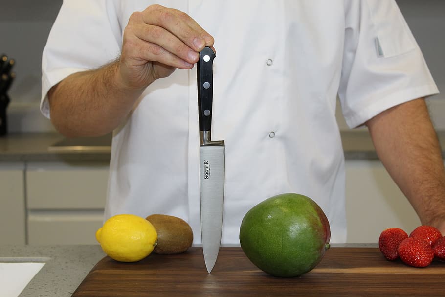 chef, hand, cooking, fruit, one person, midsection, food, healthy eating HD wallpaper