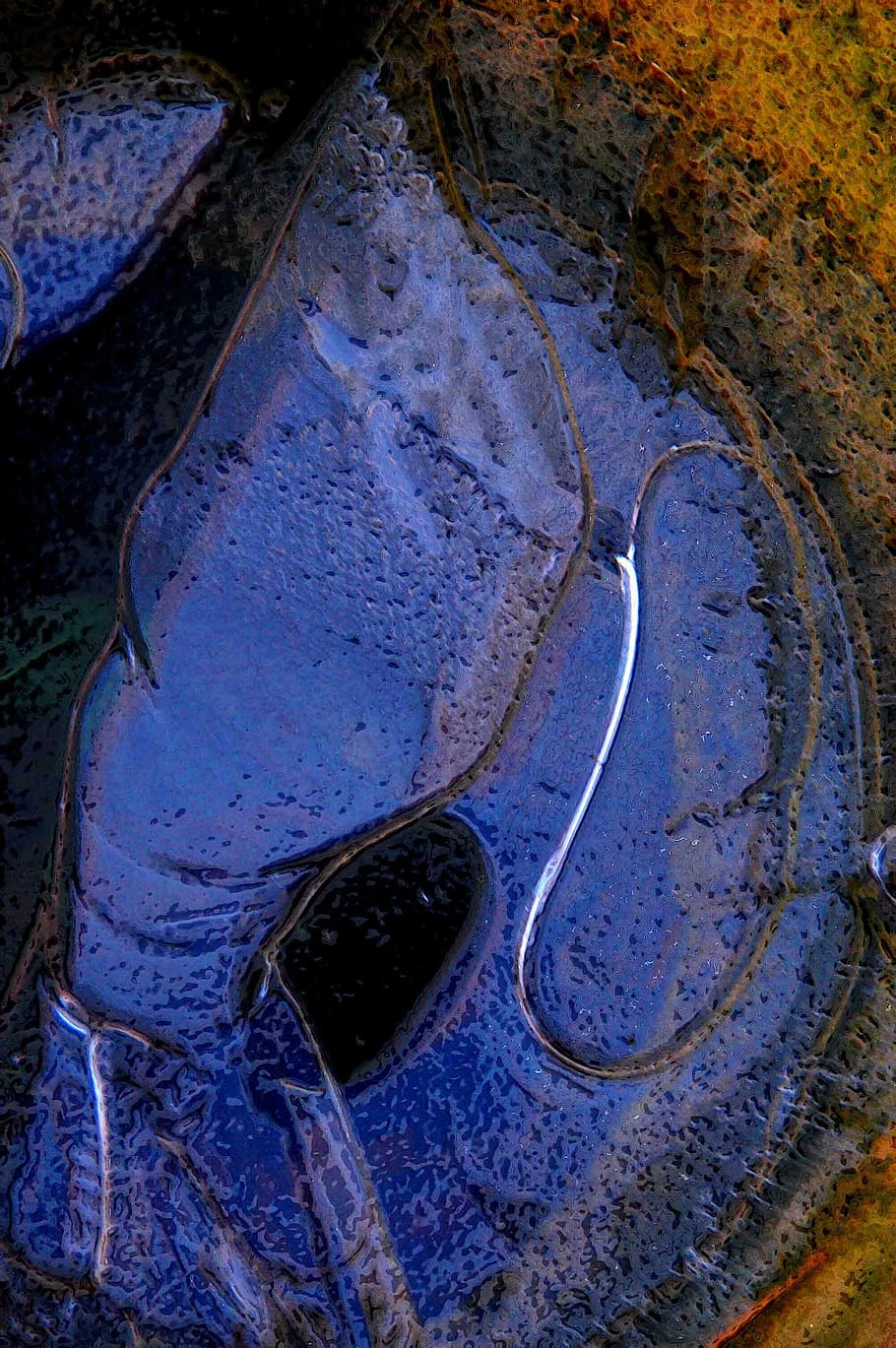 abstract, ice, blue, high angle view, no people, nature, day HD wallpaper
