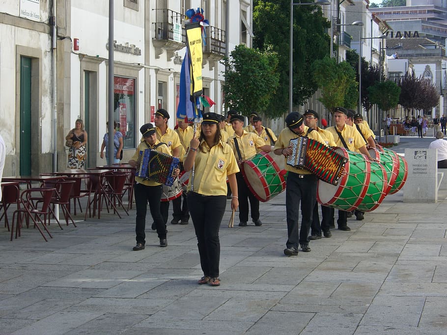 party, drums, musicians, architecture, city, real people, building exterior HD wallpaper